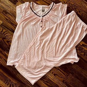 Pink w/ black diamond 2 Piece Pajamas - Size : 2X